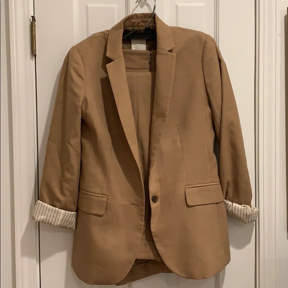 J. Crew super 120s tan pant and skirt suit
